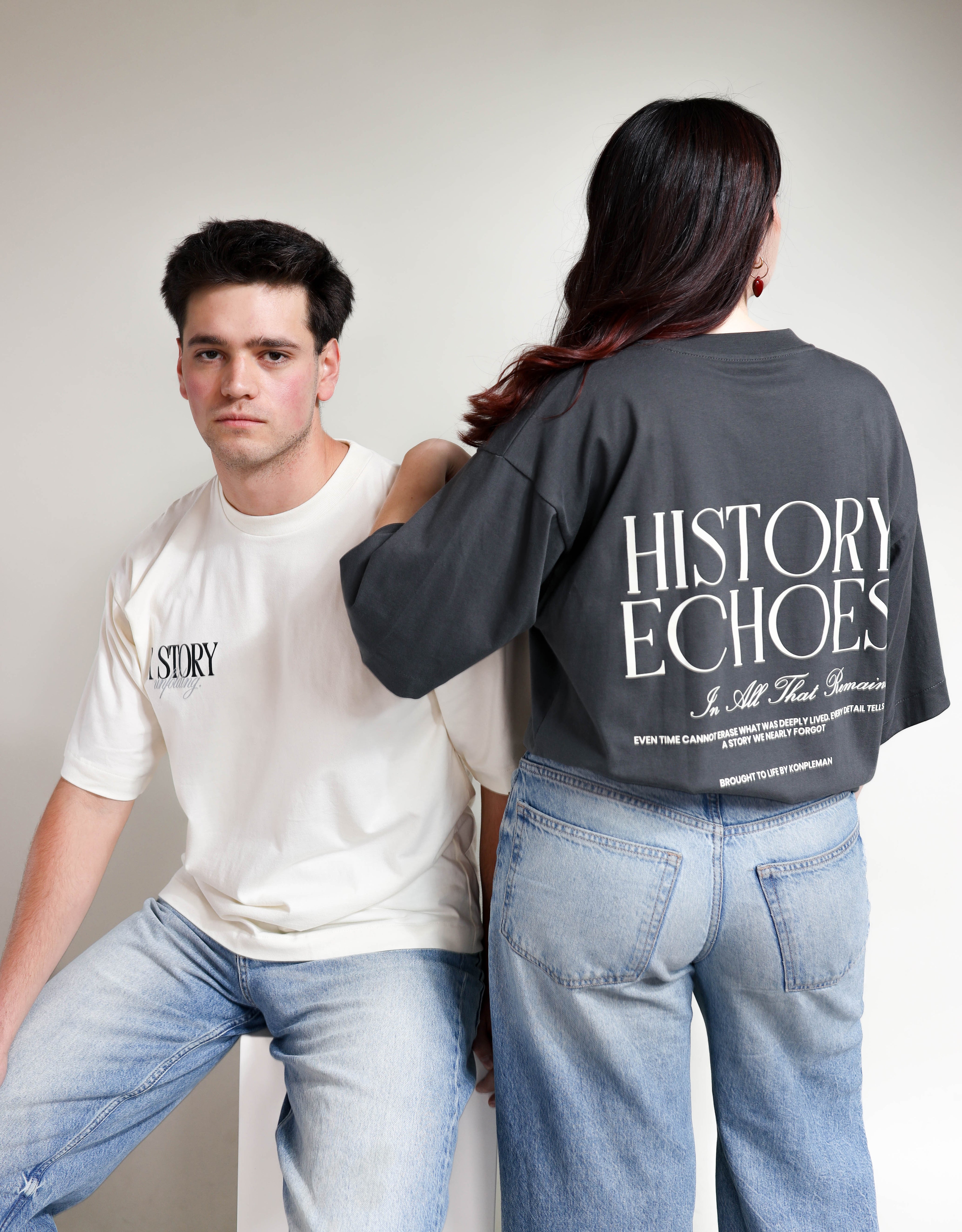 Camiseta Oversized Fit History Echoes